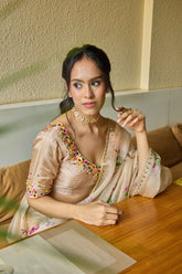 Gul Beige Organza Saree